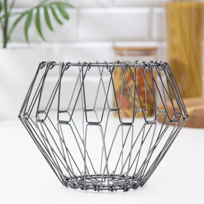 Фруктовница Доляна, раскладная, 29×29×4,5 см, цвет графит Фруктовница Доляна, раскладная, 29×29×4,5 см, цвет графит