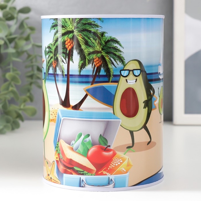 Копилка металл Копилка металл "Авокадо на отдыхе" МИКС 10х10х15 см
