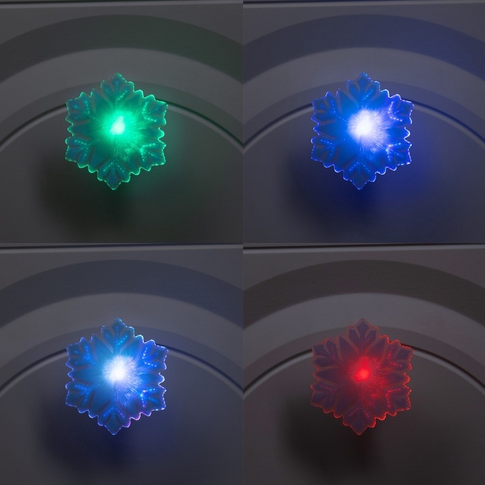 Игрушка световая  Игрушка световая "Снежинка" 8 см, 1 LED, LR44x3 (в компл.), мерцание, свечение мульти