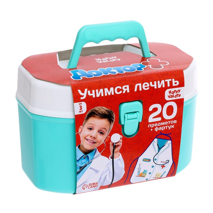 Игровой набор «Чемоданчик доктора», 20 предметов, с фартуком Игровой набор «Чемоданчик доктора», 20 предметов, с фартуком