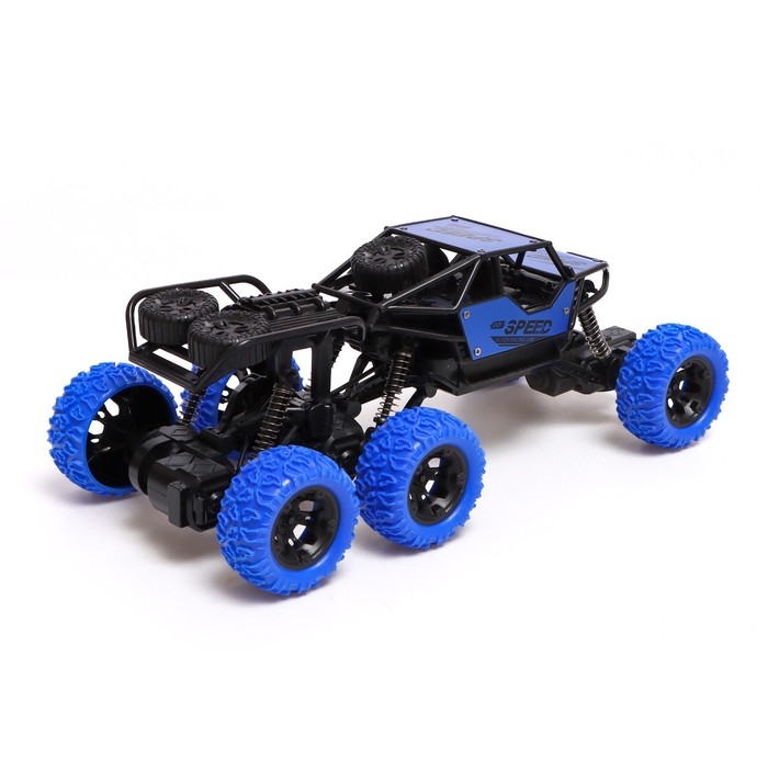 Джип радиоуправляемый 6X6, 1:18, работает от аккумулятора, цвет синий Джип радиоуправляемый 6X6, 1:18, работает от аккумулятора, цвет синий