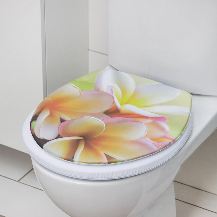 Сиденье для унитаза с крышкой «Плюмерия», 40×37 см Сиденье для унитаза с крышкой «Плюмерия», 40×37 см