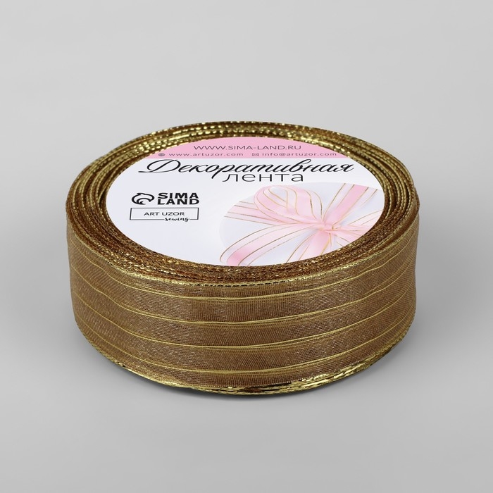 Лента капроновая, с люрексом, 25 мм × 9,1 ± 0,5 м, цвет золотой Лента капроновая, с люрексом, 25 мм × 9,1 ± 0,5 м, цвет золотой