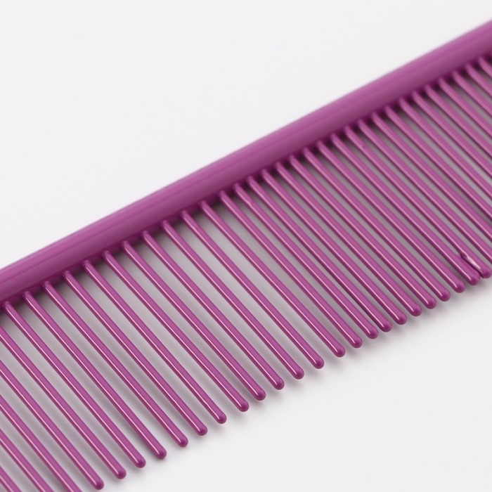 Расческа для шерсти с гальваническим покрытием, 18,8 х 4,2 см, фиолетовая Расческа для шерсти с гальваническим покрытием, 18,8 х 4,2 см, фиолетовая