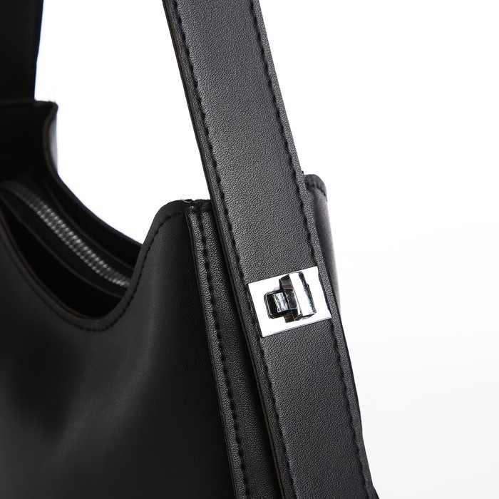 Сумка женская на одно плечо, на молнии, цвет чёрный Сумка женская на одно плечо, на молнии, цвет чёрный