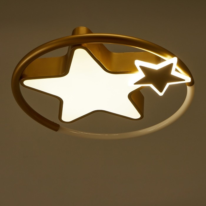 Люстра с ПДУ 2222/1 LED 110Вт диммер золото 48х48х7 см BayerLux