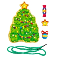Новогодняя игрушка. Шнуровка фигурная «Новый год! Ёлочка»