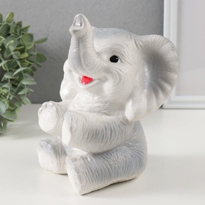 Копилка Копилка "Слоненок" серый высота 19 см, ширина 15 см, длина 13 см