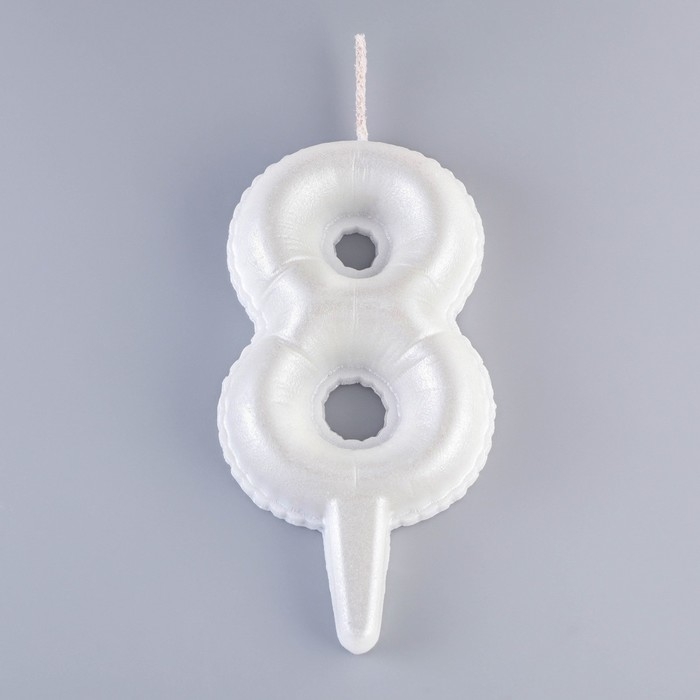 Свеча в торт Свеча в торт "Шары", цифра "8", жемчужный, 5,5 см
