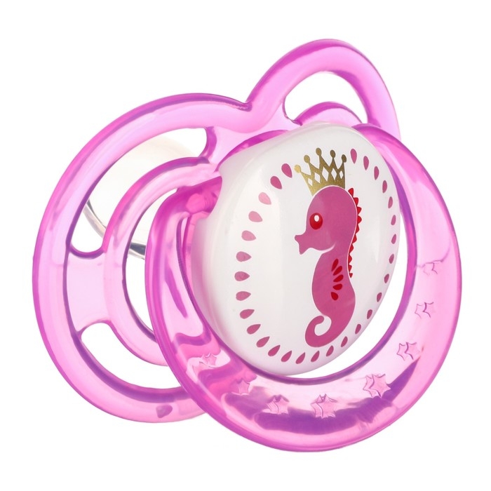 Соска - пустышка силиконовая ортодонтическая «Морской конек», от 0 мес., с колпачком, цвет розовый Соска - пустышка силиконовая ортодонтическая «Морской конек», от 0 мес., с колпачком, цвет розовый