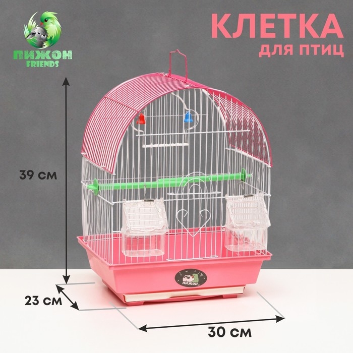 Клетка для птицукомплектованная Bd-1/3c, 30 х 23 х 39 см, розовая Клетка для птицукомплектованная Bd-1/3c, 30 х 23 х 39 см, розовая