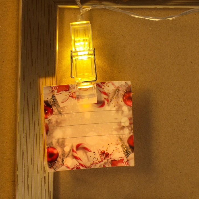 Гирлянда с прищепками новогодняя &laquo;Новый год: Чудесного Нового года&raquo;, длина 1.5 м.