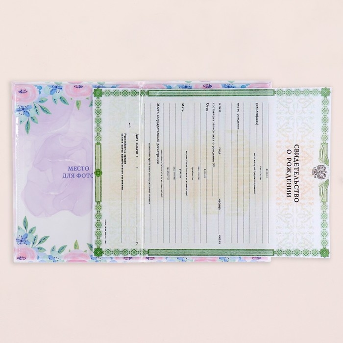 Папка под свидетельство о рождении  Папка под свидетельство о рождении "Малыш" радуга, А5