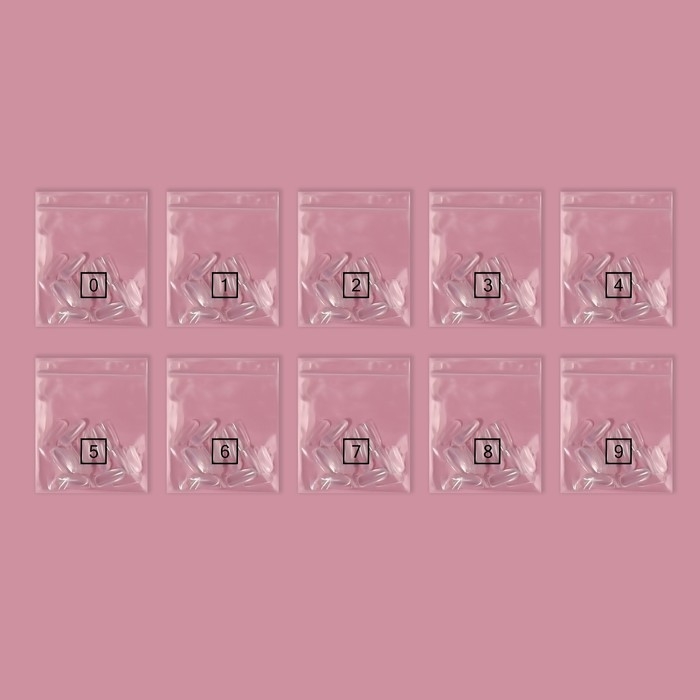 Типсы для наращивания ногтей, 500 шт, форма овал, 10 размеров, цвет прозрачный