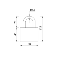 Замок навесной LOCKLAND, 50 мм, влагозащищенный,  длинная дужка, 2 ключа, цвет черный
