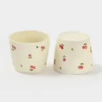 Чайный сервиз &laquo;Цветы&raquo;, на 4 персоны, чайник 20&times;14.5&times;12 см, 4 стакана 8.5&times;7 см, керамика, молочный
