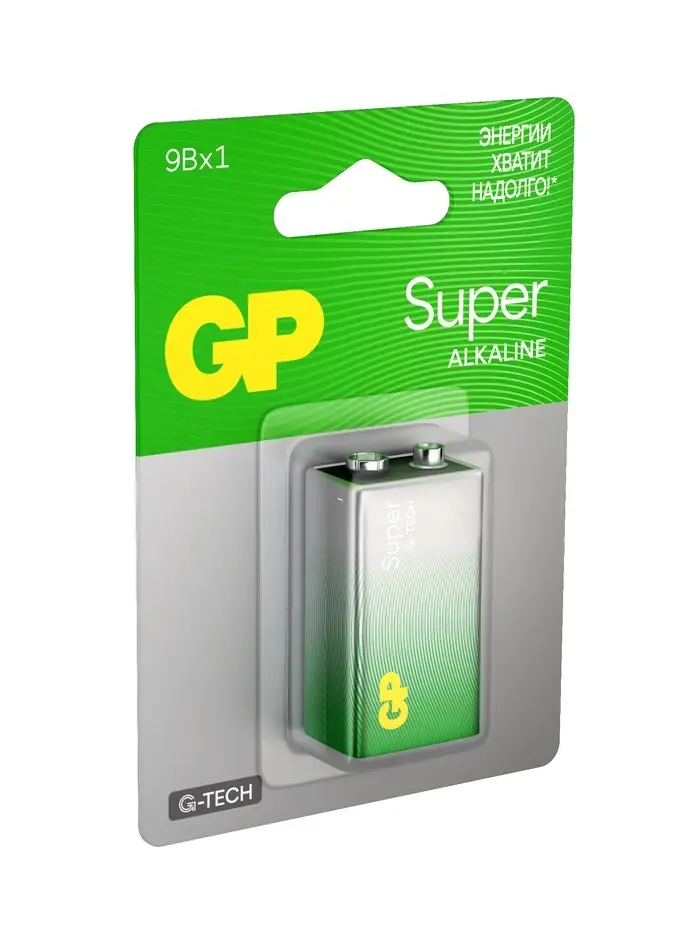 Батарейка алкалиновая GP Super, 6LR61 (6LF22, MN1604)-1BL, 9 В, крона, блистер, 1 шт.