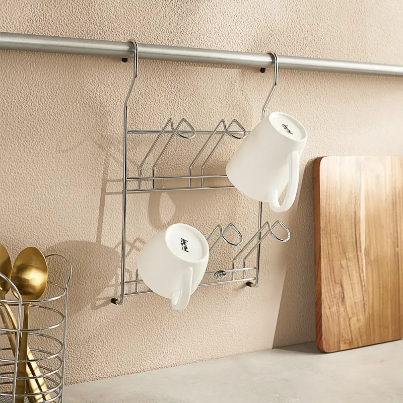 Полка для стаканов тм VETTA, 23,5x11x34cм, хромированная сталь