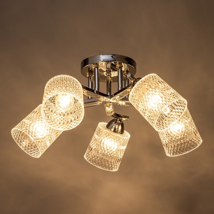 Люстра потолочная Люстра потолочная "Амис" E27 5х40Вт хром 52х52х22см