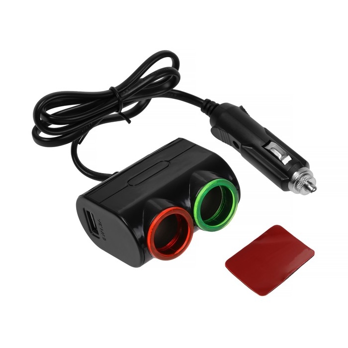 Разветвитель прикуривателя TORSO, 12-24 В, провод 50  см Разветвитель прикуривателя TORSO, 12-24 В, провод 50  см