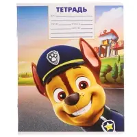 Тетрадь 12 листов в клетку, 5 видов МИКС, обложка мелованный картон, Щенячий патруль