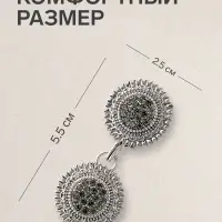 Зажим для кардигана &laquo;Овал&raquo;, в рамке, серый в чернёном серебре