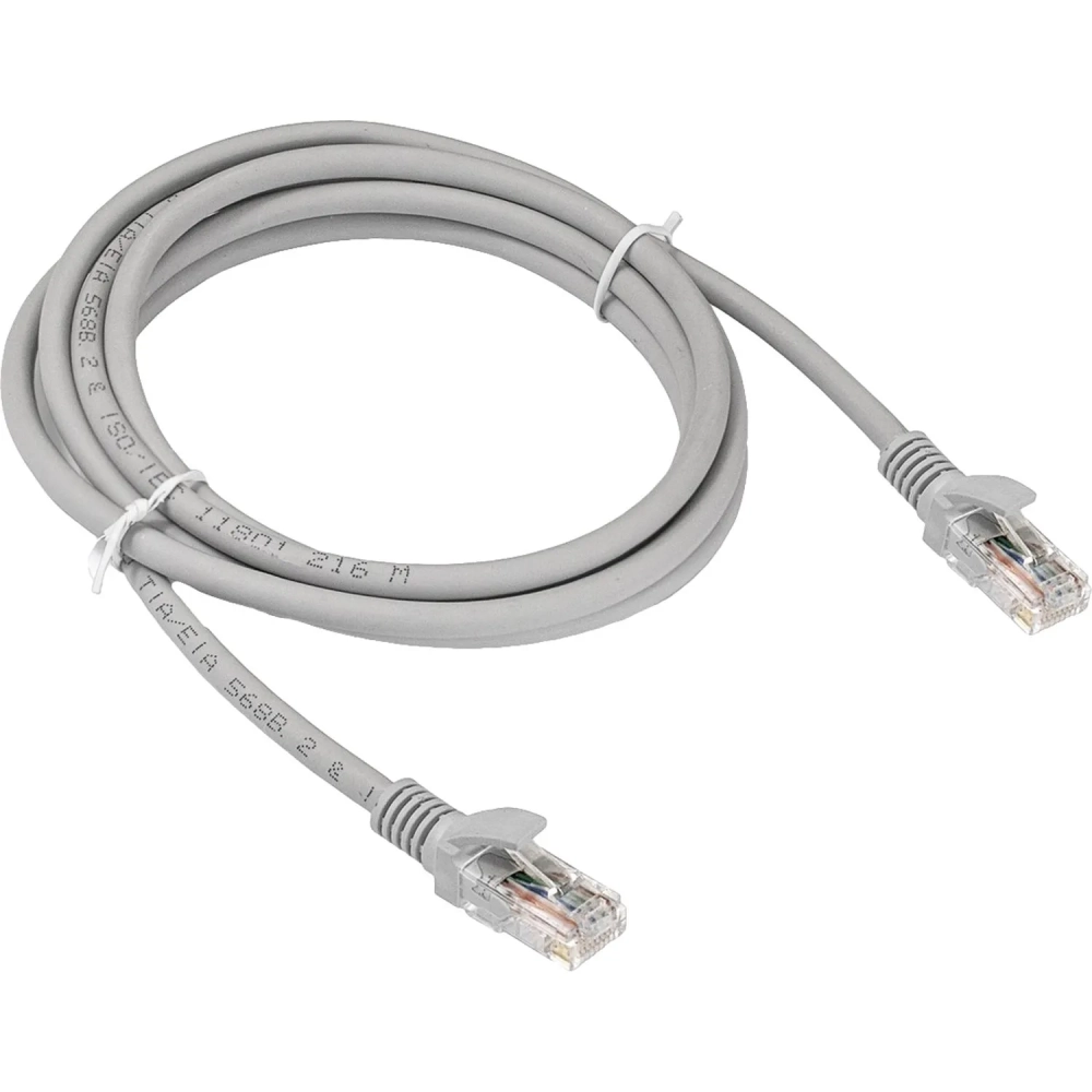 Патч-корд ExeGate UTP-RJ45-RJ45-5e-2M-LSZH-GY, cat.5e, 2м,сер <EX286383RUS