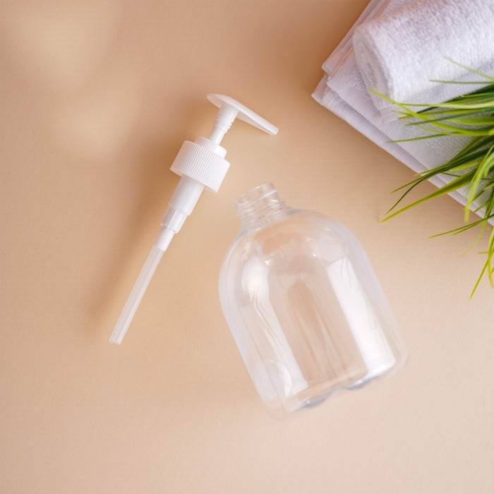 Дозатор для жидкого мыла Доляна, 500 мл, 8,5&times;17 см, цвет прозрачный