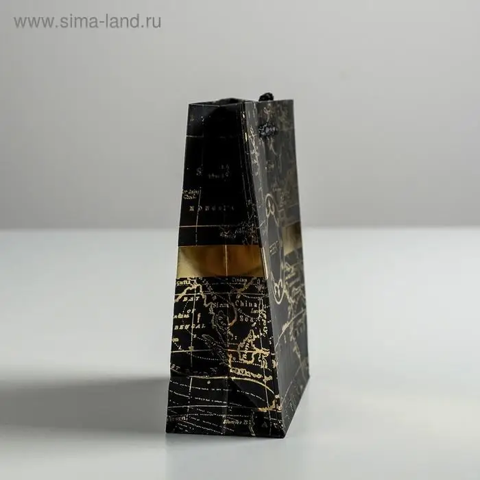 Пакет подарочный ламинированный, упаковка, &laquo;Gold present&raquo;, S 12 х 15 х 5.5 см