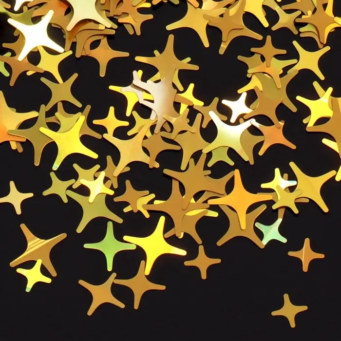 Пайетки для декора «Золотые звёздочки», цвет золотистый