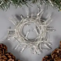 Гирлянда &laquo;Нить&raquo; 2 м, IP20, прозрачная нить, 20 LED, свечение красное, 2 режима, AAх3