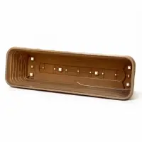 Ящик балконный для цветов, 12 л, 60&times;18&times;16 см, пластиковый, тёмно-бежевый