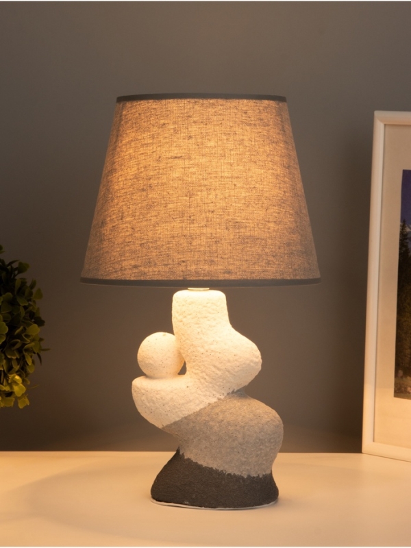 Лампа настольная Лампа настольная "Гряда" 1х40Вт Е14 серый/белый 20х20х32см