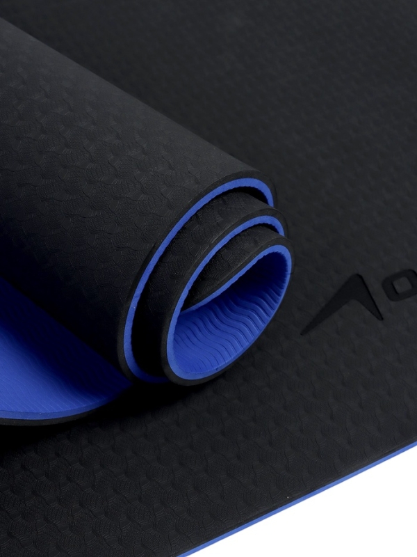 Коврик для фитнеса и йоги ONLYTOP, 183x61x 0,8 см, цвет черный/ультрамариновый Коврик для фитнеса и йоги ONLYTOP, 183x61x 0,8 см, цвет черный/ультрамариновый