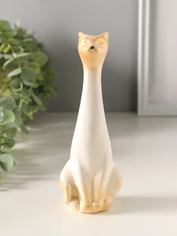 Статуэтка "Киска" 15х5 см, белый с росписью