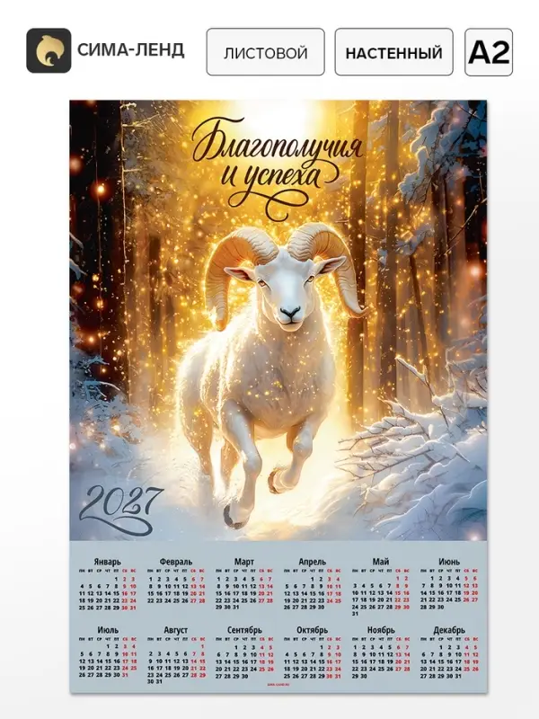Календарь 2027, настенный, А2 &laquo;Успеха&raquo;