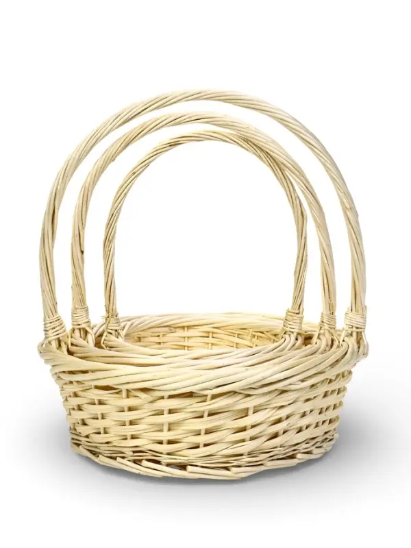 Набор корзин 3 шт ИВА 42x38x15 37х29x13 31х24x12 см ПЛЕТ ручка h=20/18/16 см