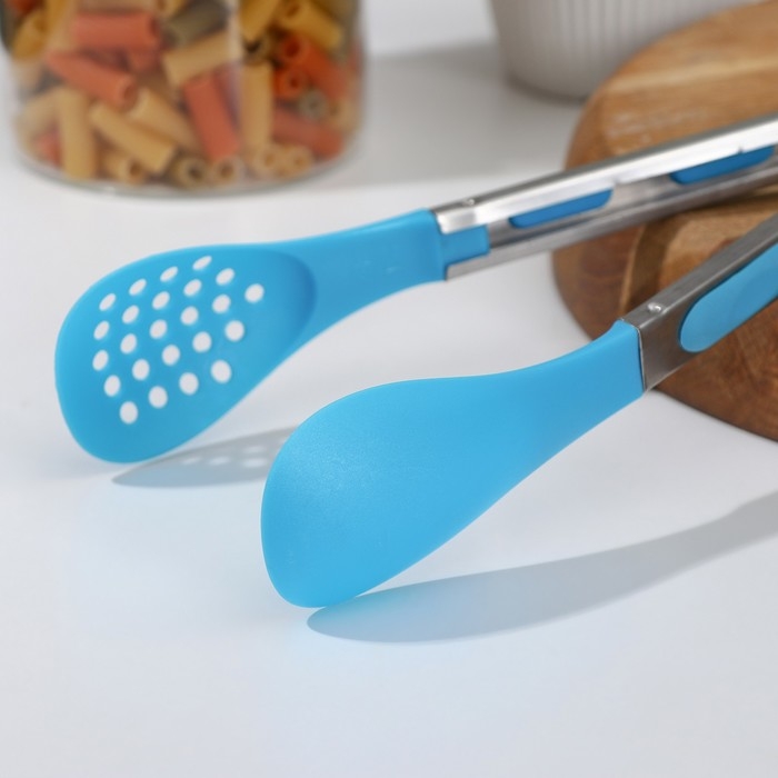 Щипцы гарнирные «Горох», 26 см, цвет МИКС Щипцы гарнирные «Горох», 26 см, цвет МИКС