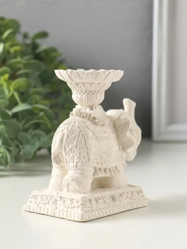 Подсвечник на 1 свечу &laquo;Слон индийский&raquo;, 10&times;10&times;6 см, гипс