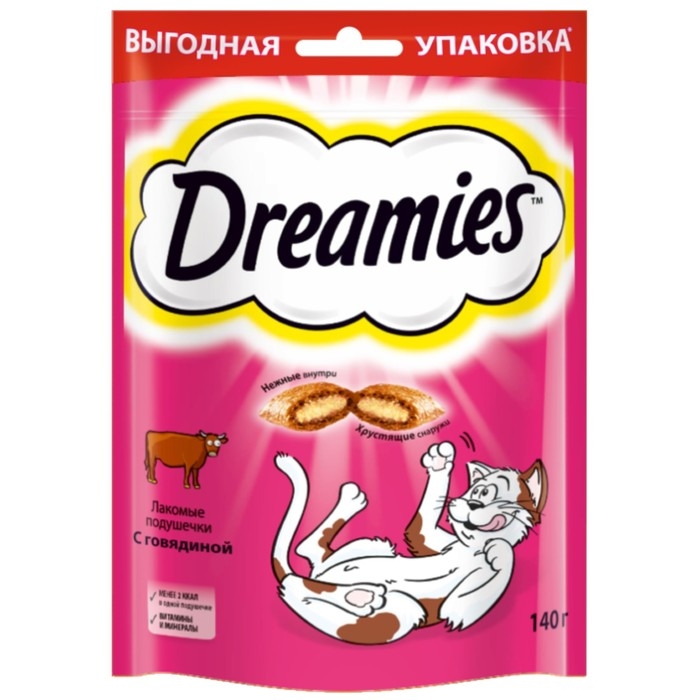 Лакомство Dreamies для кошек, говядина, 140 г Лакомство Dreamies для кошек, говядина, 140 г