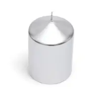 Свеча столбик 7&times;7.5, 10, 15 см, набор 3 шт., серебро