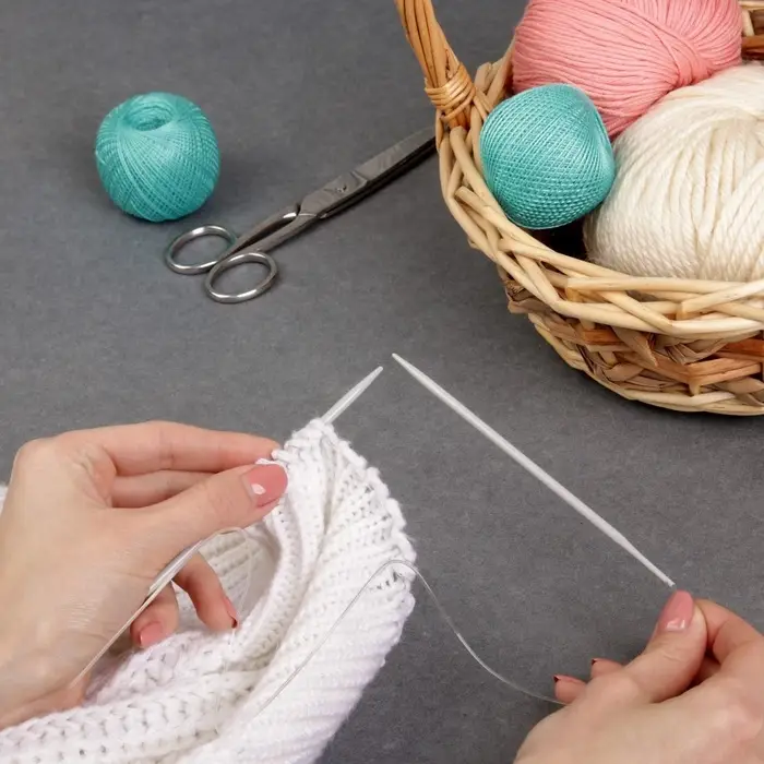 Спицы круговые, для вязания, с тефлоновым покрытием, с пластиковой леской, d=4 мм, 14/80 см Спицы круговые, для вязания, с тефлоновым покрытием, с пластиковой леской, d=4 мм, 14/80 см