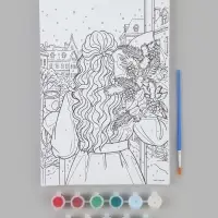 Картина по номерам &laquo;Девушка с букетом&raquo;, 20&times;30 см