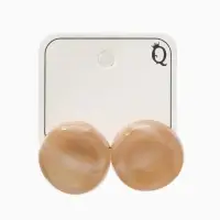 Серьги пластик "Леденец" круг 2 см с разводами белыми, цвет коричнеый