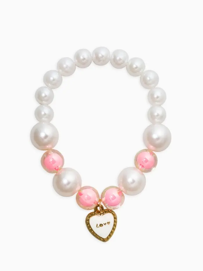 Набор детских украшений &laquo;Выбражулька. Нежность&raquo;, 4 предмета: клипсы, кольцо, бусы, браслет, розовый, белый