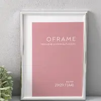 Фоторамка для фото 21х29,7 см (А4) "Oframe", пластик, серебро, (пластиковый экран)