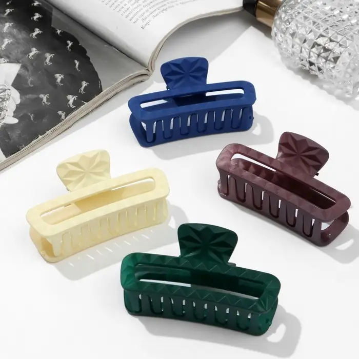 Краб для волос «Матовый», узор прямой, 7.5 см, микс Краб для волос «Матовый», узор прямой, 7.5 см, микс