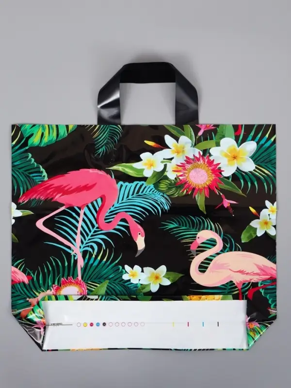 Пакет с петлевой ручкой "Фламинго" 35 х 30 х 8, см, 60 мкм