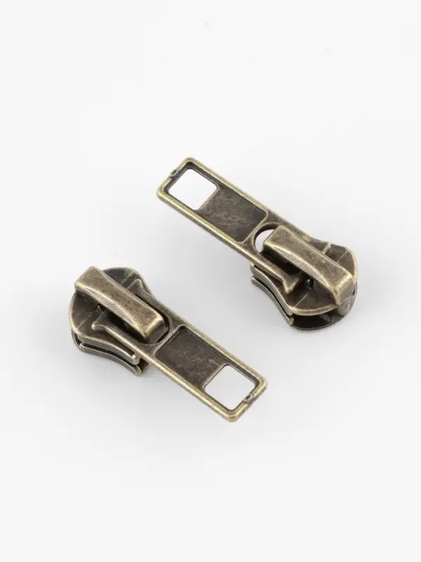 Бегунок автоматический для металлической молнии, №5, 10 шт., цвет антик