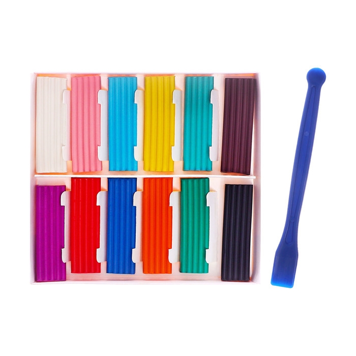 Пластилин Пластилин "Цветик", 12 цветов, 180 г, со стеком